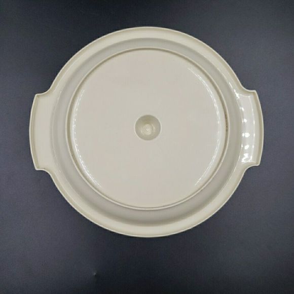 Tupperware Suzette Veggie Divided Serving Dish Tray Handle 608 Almond Party - Picture 5 of 10